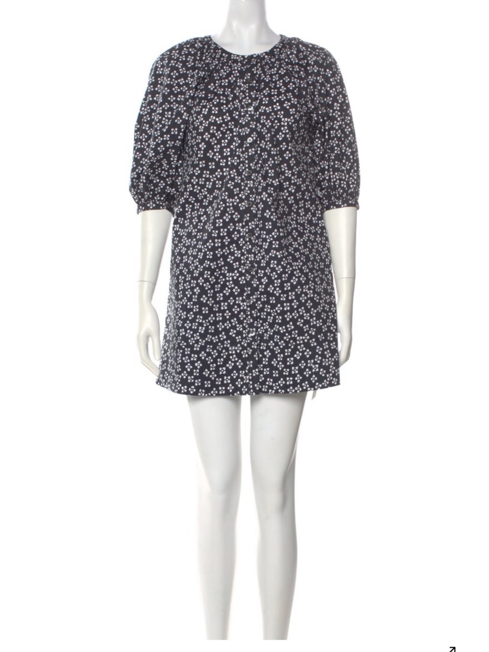 Staud Vincent Mini Dress black and white Floral sz XS